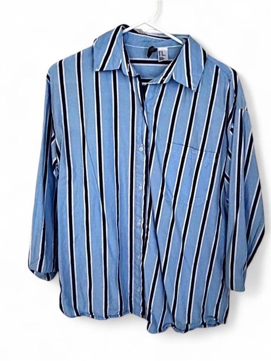 H&M Other - H&M Light Blue Vertical Striped Button-Down Shirt - Men's